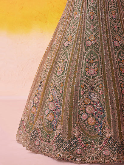 Something Different Beige Net Fabric Sequins Lehenga 6272