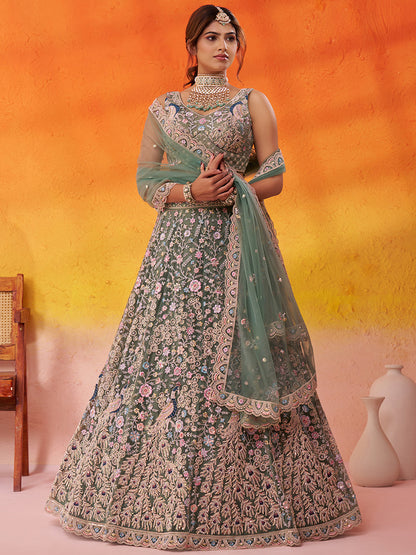 Beautiful purple Net Fabric Sequins Lehenga 6264