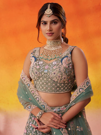 Beautiful purple Net Fabric Sequins Lehenga 6264