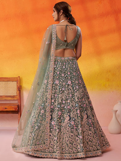 Beautiful purple Net Fabric Sequins Lehenga 6264