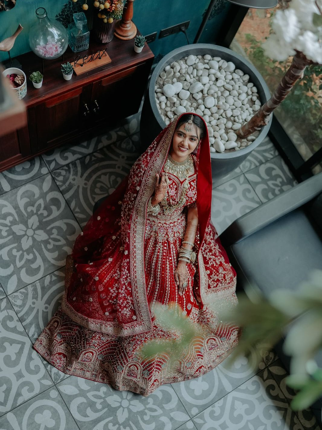 Khoobsurat jhumka red  Bridal lehenga Happy Customer
