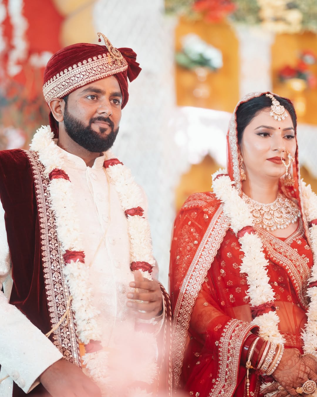 Pleasing handwork Sabyasachi silk red rani pink bridal Lehenga (Happy Customer )