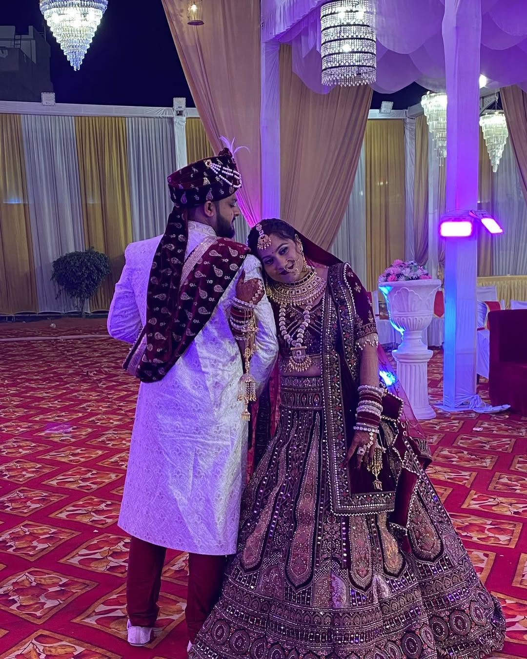 Fabulous maroon ball bridal Lehenga ( Happy Customer )