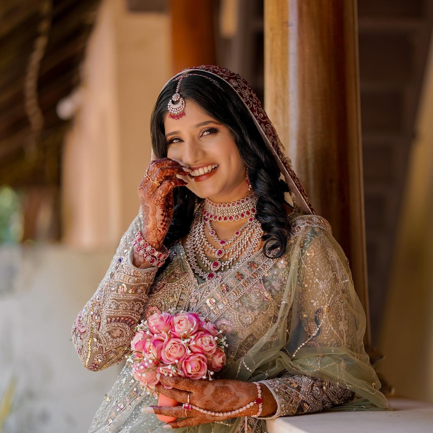 Something different Light pink peacock crop top Lehenga Happy Customer