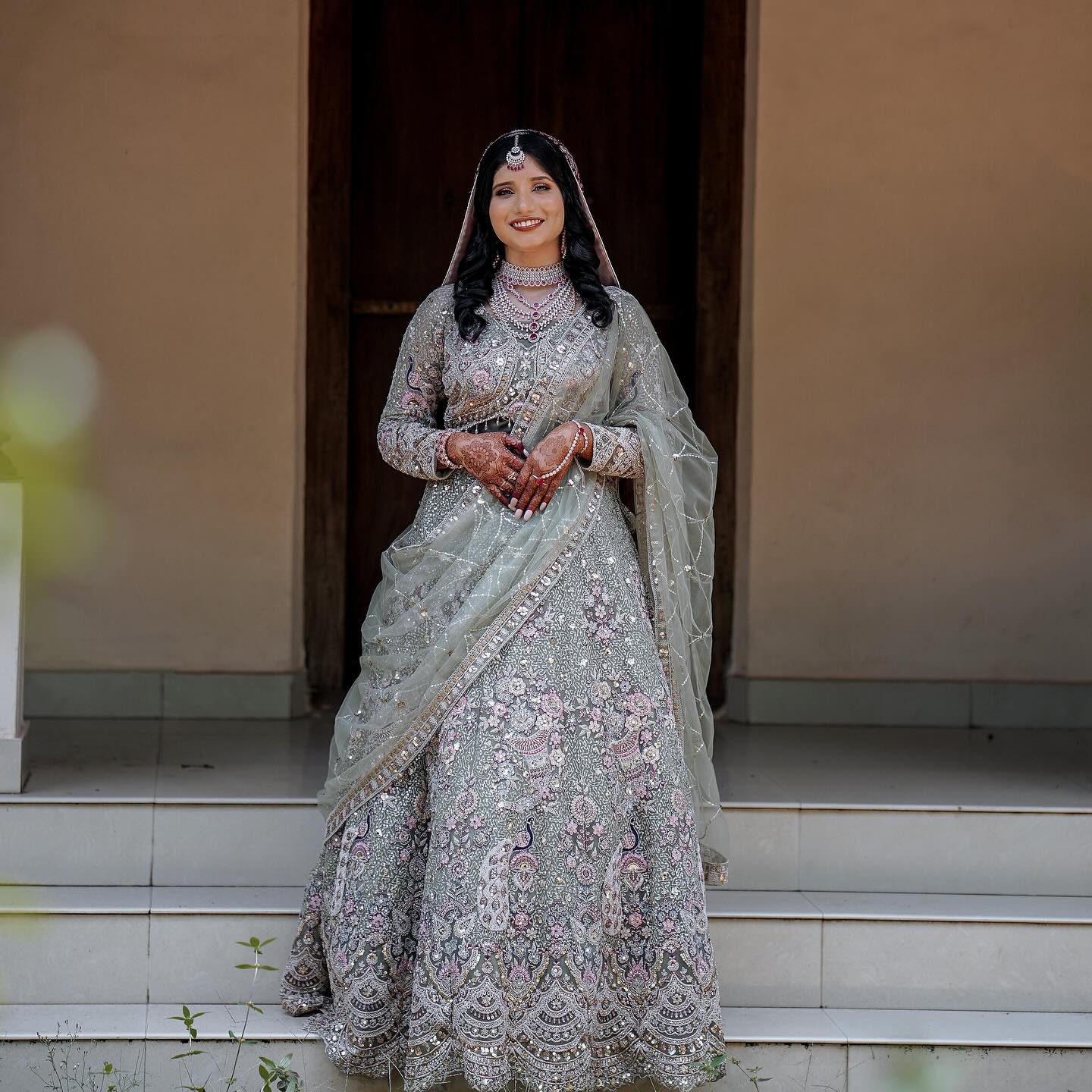Something different Light pink peacock crop top Lehenga Happy Customer