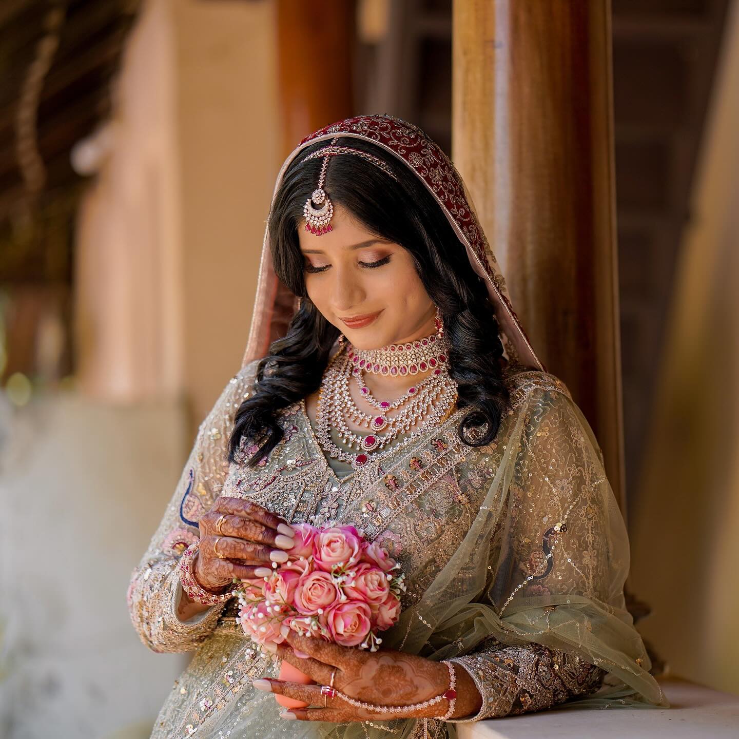 Something different Light pink peacock crop top Lehenga Happy Customer