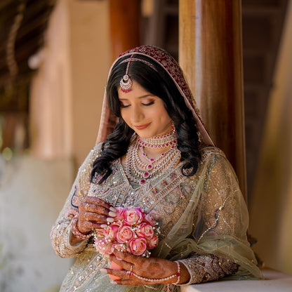Something different Light pink peacock crop top Lehenga Happy Customer