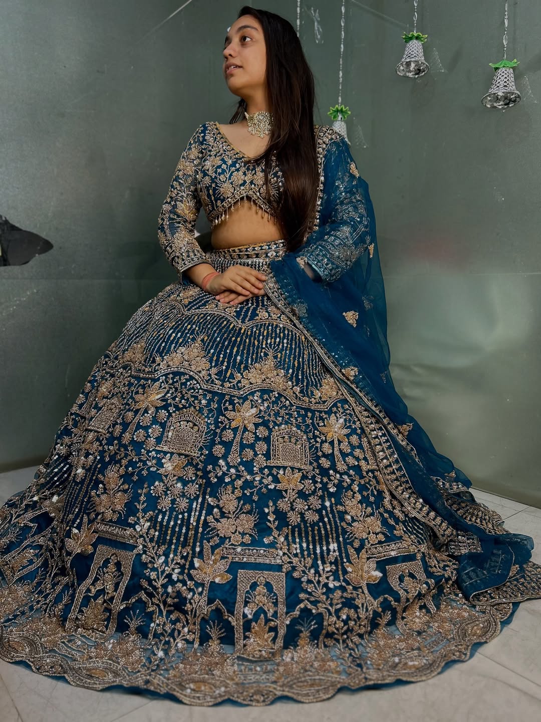 Designer Red crop top Lehenga Happy Customer