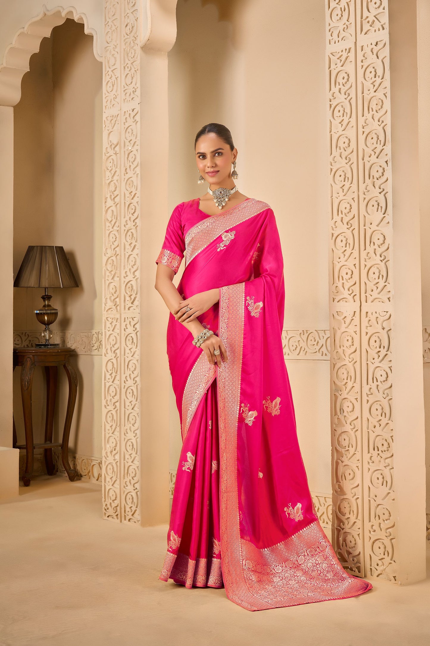 Pink Mashru Silk Saree 6022