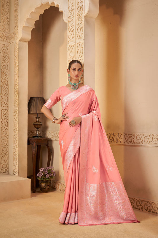 Pink Mashru Silk Saree 6074