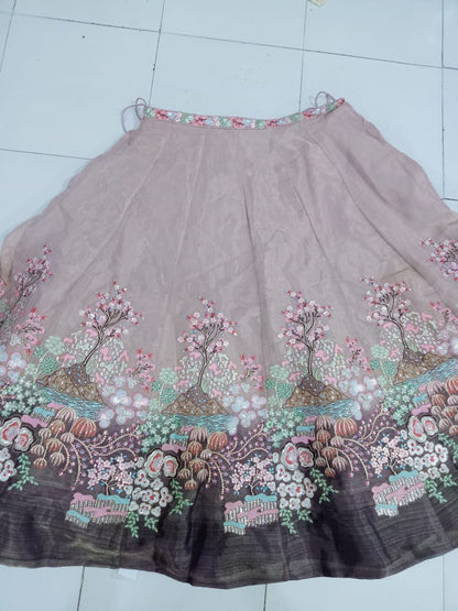 Purple Multi-Color Net Fabric Sequins Work Heavy Floral Embroidered Lehenga