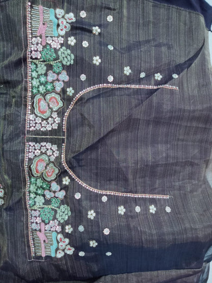 Purple Multi-Color Net Fabric Sequins Work Heavy Floral Embroidered Lehenga