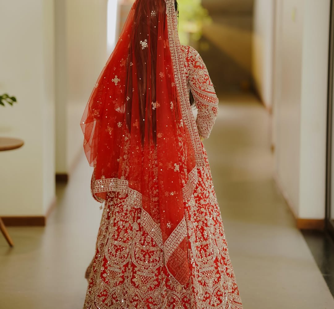 Fantastic Maroon red crop top Lehenga Happy Customer