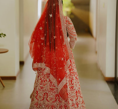 Fantastic Maroon red crop top Lehenga Happy Customer