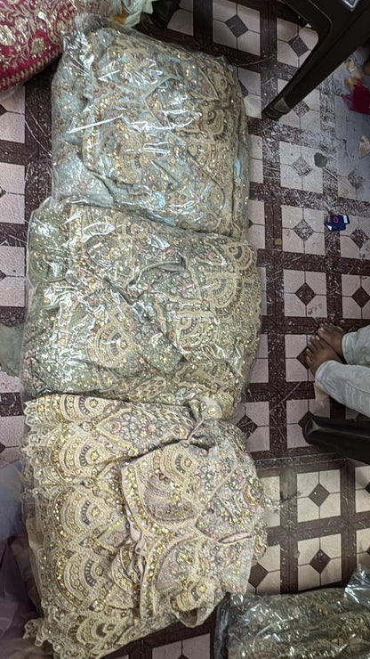 Glamorous purple peacock crop top lehenga