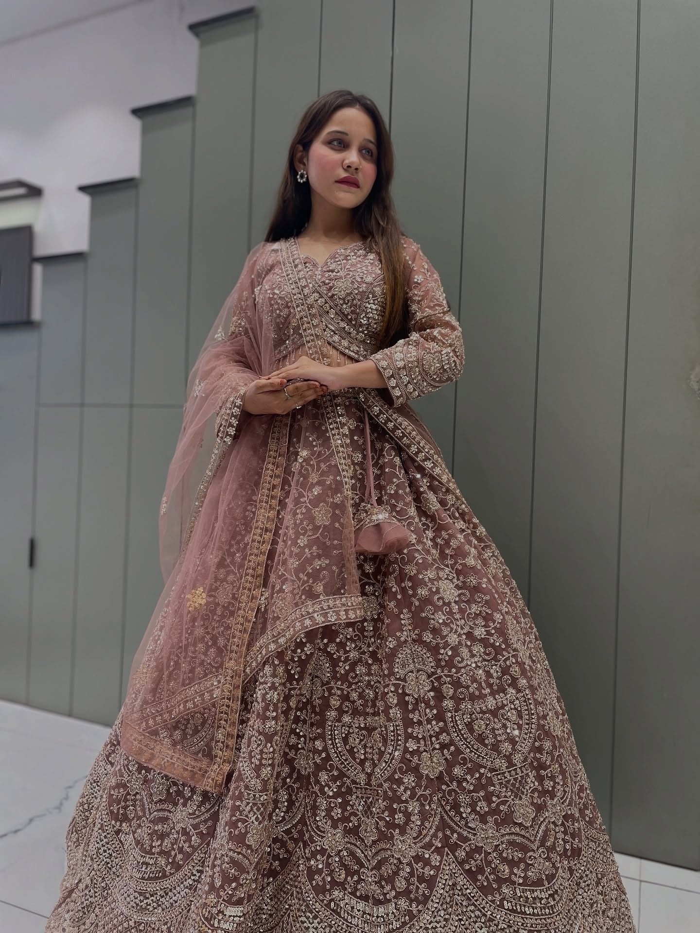 Fantastic Maroon red crop top Lehenga Happy Customer