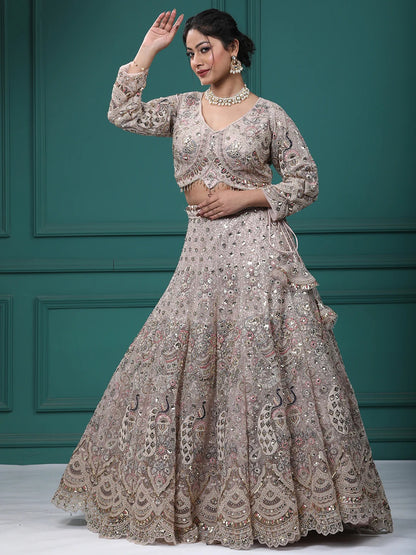 Something different Light pink peacock crop top Lehenga Happy Customer