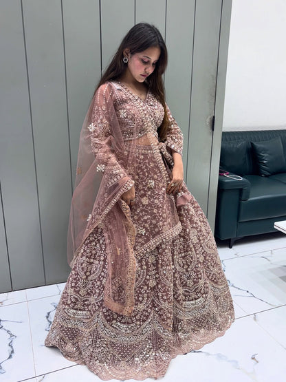 Fantastic Maroon red crop top Lehenga Happy Customer