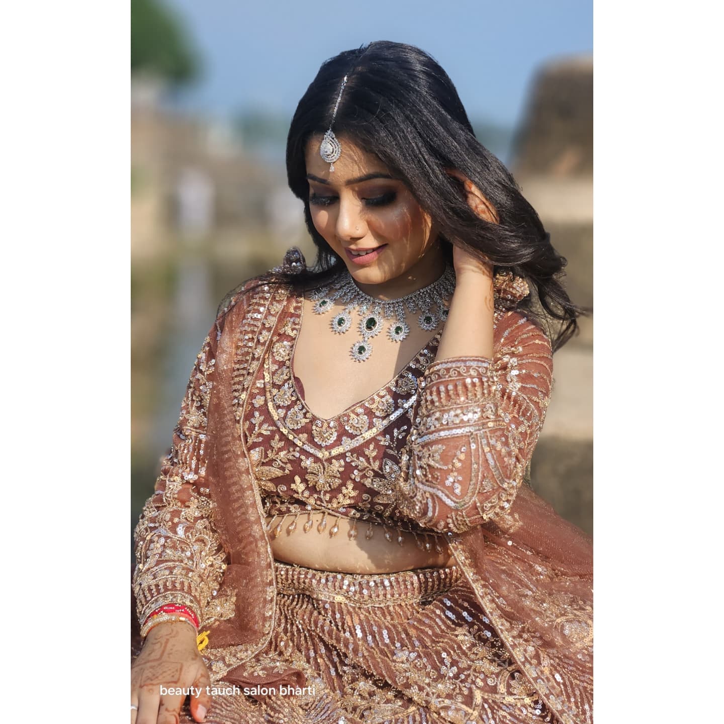 Fabulous white Crop top Lehenga