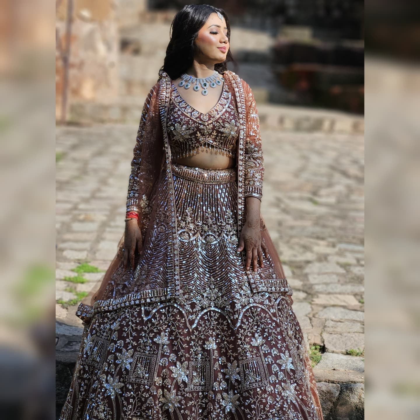 Fabulous white Crop top Lehenga