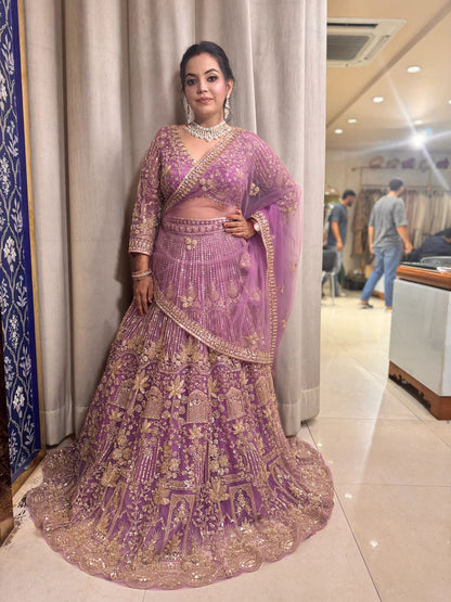 Designer Red crop top Lehenga Happy Customer