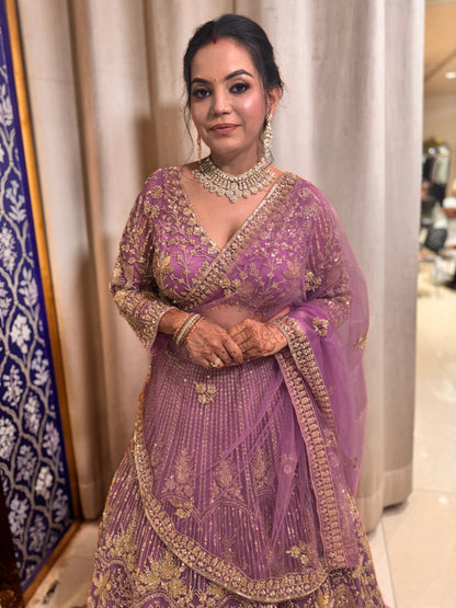 Designer Red crop top Lehenga Happy Customer