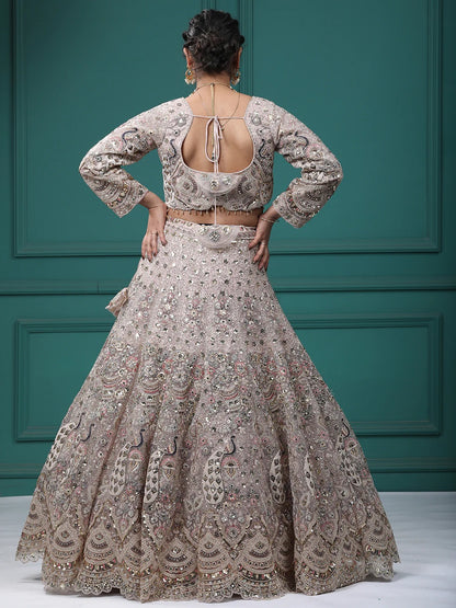 Something different Light pink peacock crop top Lehenga Happy Customer