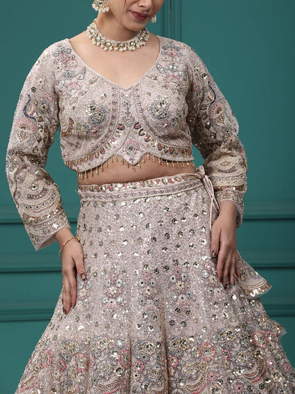 Something different Light pink peacock crop top Lehenga Happy Customer