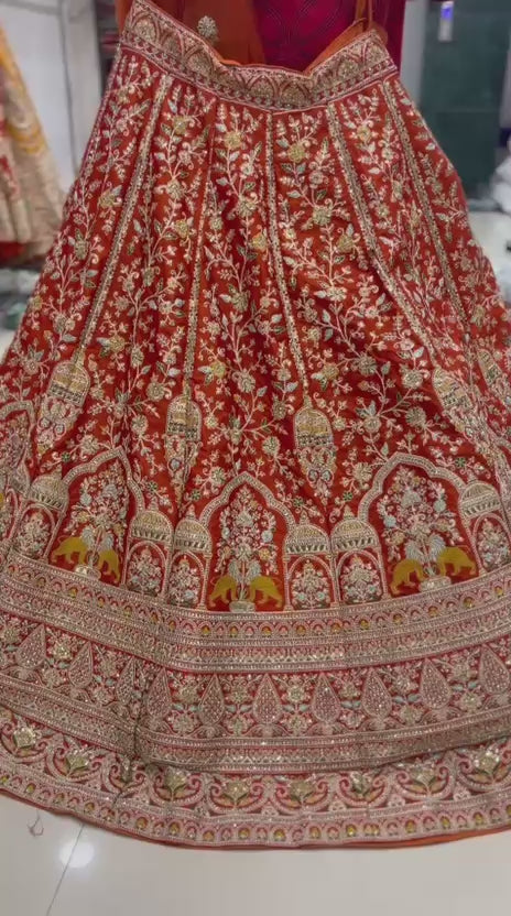 Rani Pink Peacock Bridal Lehenga