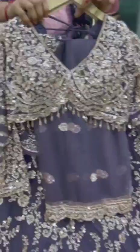 Lavender crop top lehenga