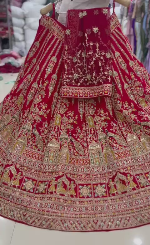Rani Pink Peacock Bridal Lehenga