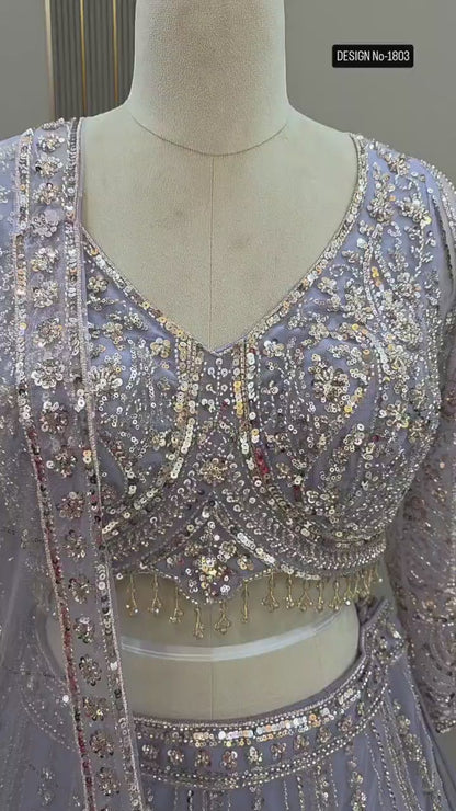 Lavender Crop Top Lehenga