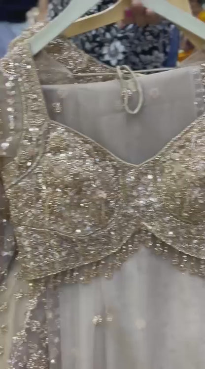 Golden crop top lehenga