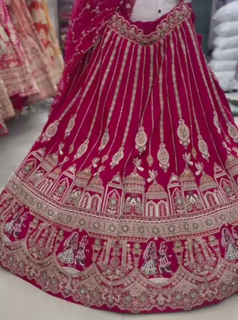 Rani Pink Peacock Bridal Lehenga
