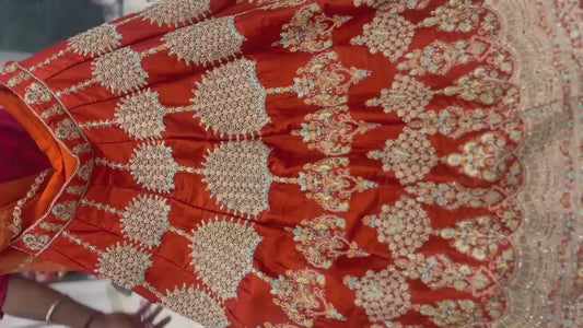Rust orange Bridal Lehenga