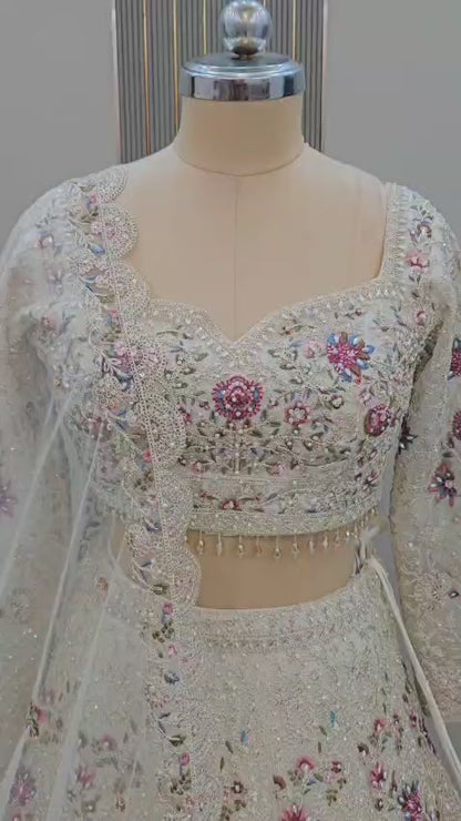 Astonishing peach Crop top Lehenga