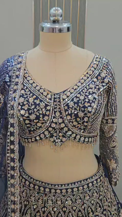 Eye catching orange Crop top Lehenga