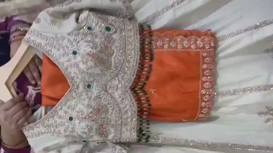 Rust Orange Crop Top Lehenga