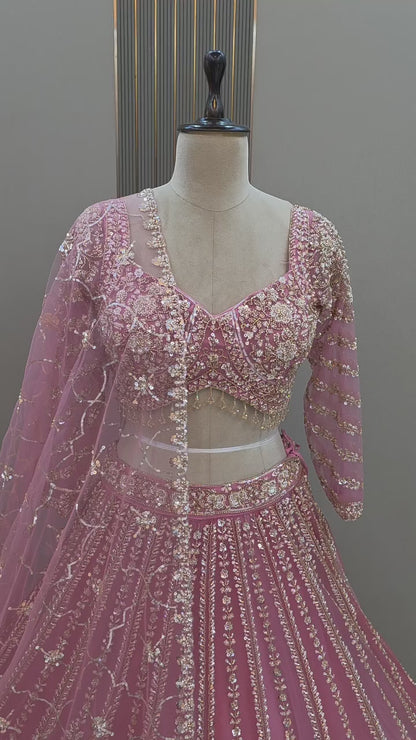 24 kali lavender huge flare Crop top Lehenga