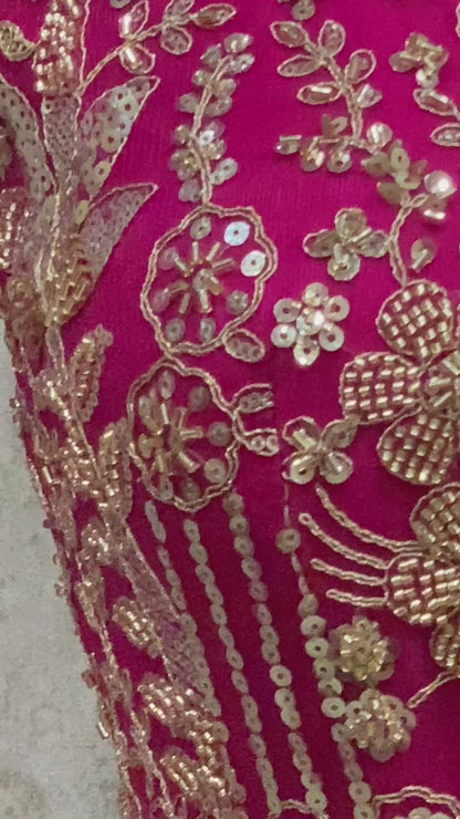 Fantastic Dark pink crop top Lehenga