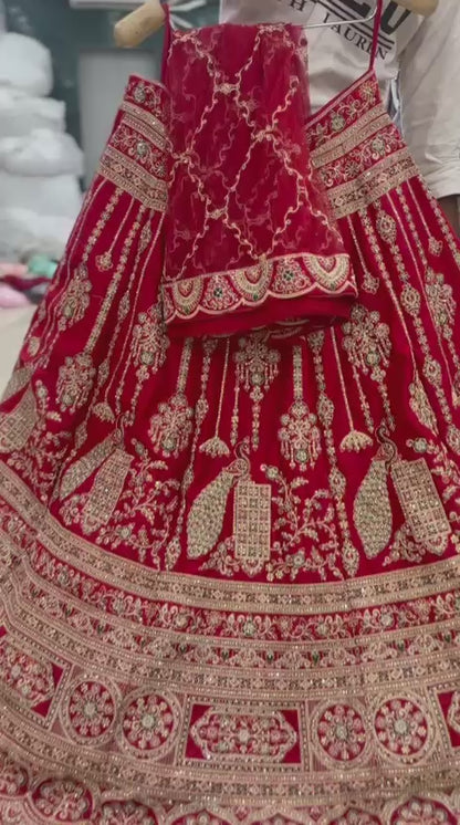 Maroon Peacock Bridal Lehenga