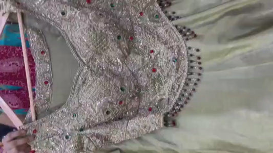 Silver Grey Jewellery theme crop top lehenga
