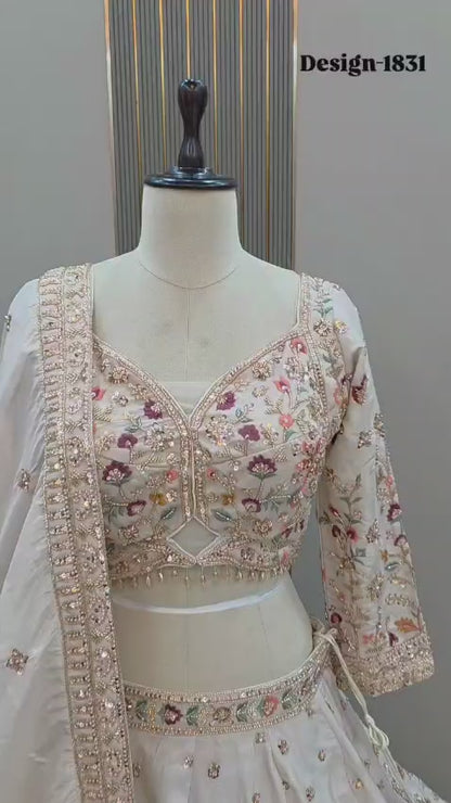 White Crop Top Lehenga