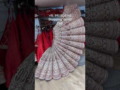 Dark Maroon Ball Bridal Lehenga