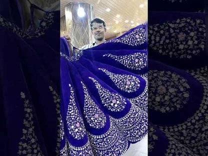 Fantastic handmade purple ball bridal lehenga