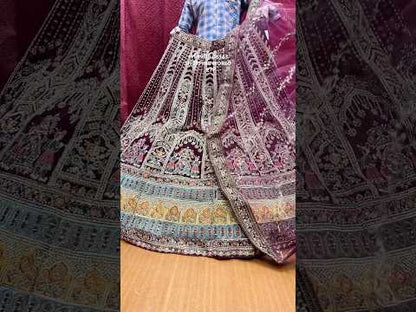Good looking maroon doli barat bridal lehenga