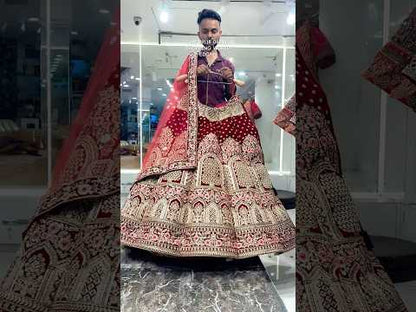 Majestic maroon ball bridal Lehenga