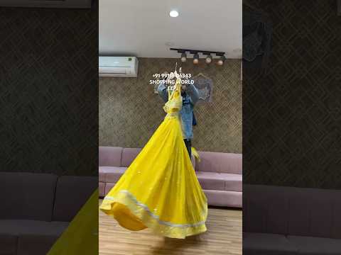 Lovely yellow haldi mehendi crop top lehenga