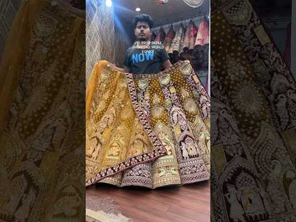 Astonishing multicolour gajraj doli barat ball bridal Lehenga