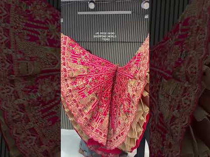 Khoobsurat rani pink peacock handwork bridal Lehenga